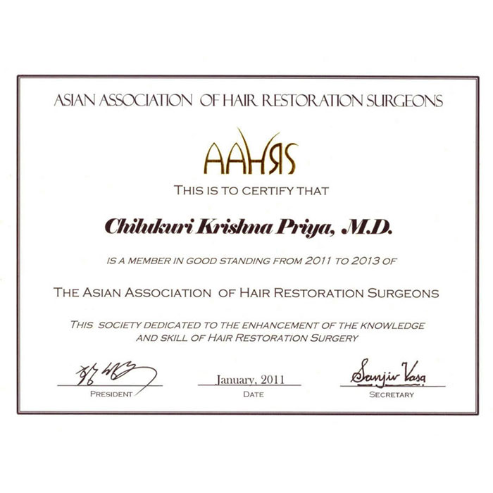 Certificates - Radiance Hair Transplant